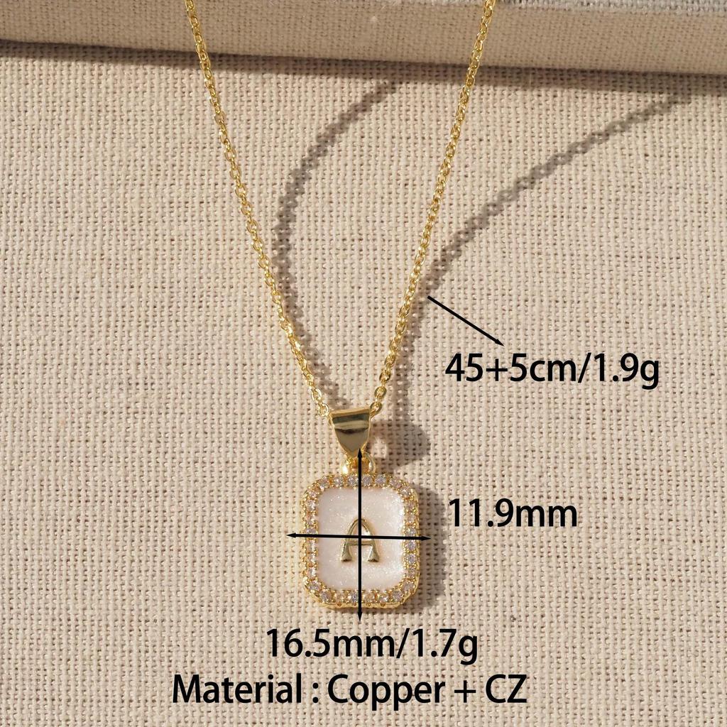 Trendy Gold-Plated A-Z Initial Pendant Necklace with Enamel Finish