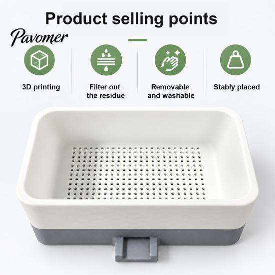 Anti Clogging Sink Strainer Kitchen Basket, Detachable Plastic Fine Mesh Filter, Easy Stable Buckle Filter Cleaning And Clog Prevention Garbage