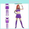 Teen Starfire Titans Cosplay Costume Wig Adults Superhero Masquerade Halloween