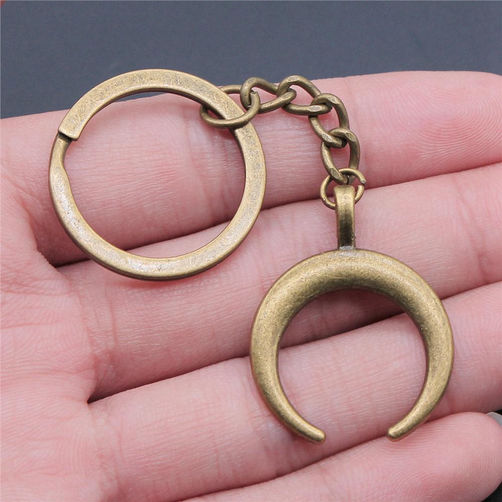 28mm Key Ring Star Pentagram Moon Minimalist Jewelry Components QY043