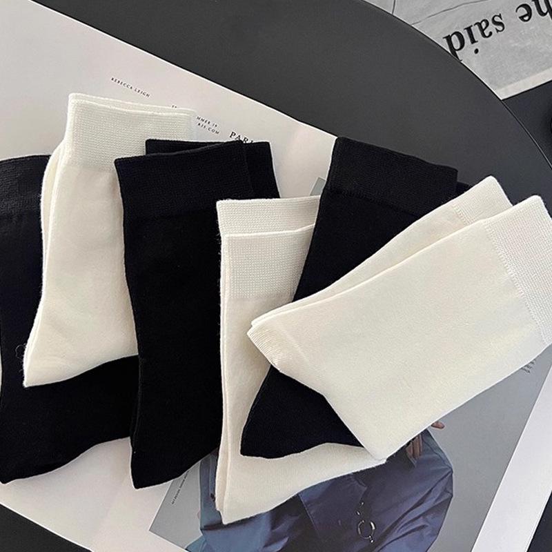 Women's Pure Cotton Breathable Mid-Calf Socks - Sweat-Absorbent, High Elastic, Anti-Pilling, Seamless, Postpartum Versatile Socks