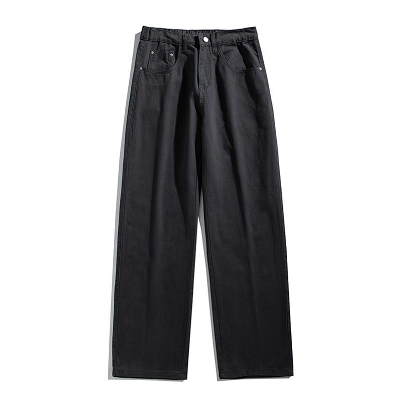 

Мужские повседневные брюки в корейском стиле на весну-лето, эластичная талия, однотонные, широкие штанины, свободные прямые брюки 2XL