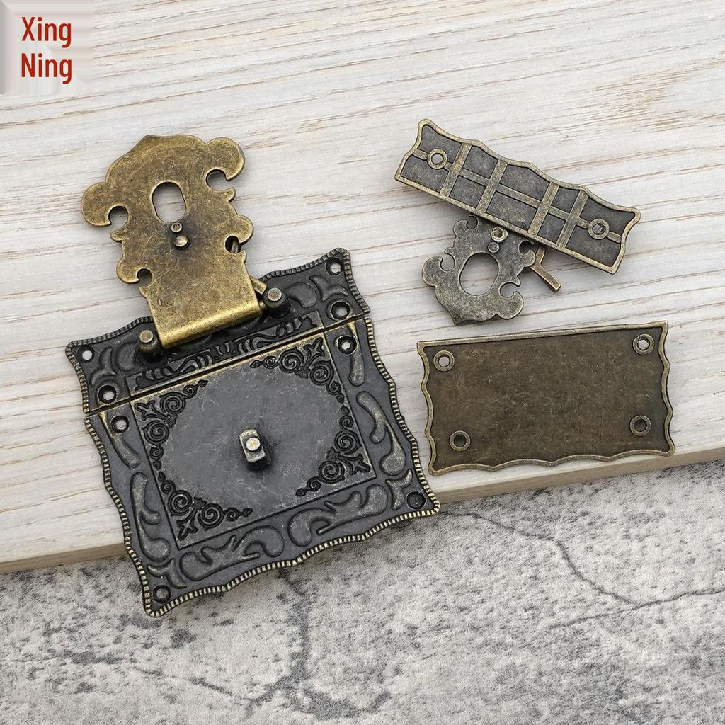 A077 Antique Alloy Four-Sided Panel Buckle for Retro Wine Gift Box