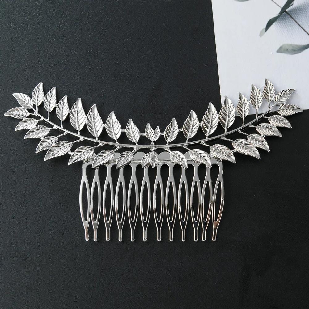 Metal Gold Color Leaf Hair Clip Pins for Women Hair Comb Bride Hair Decorate Wedding Bridal Hair Accessories Gift