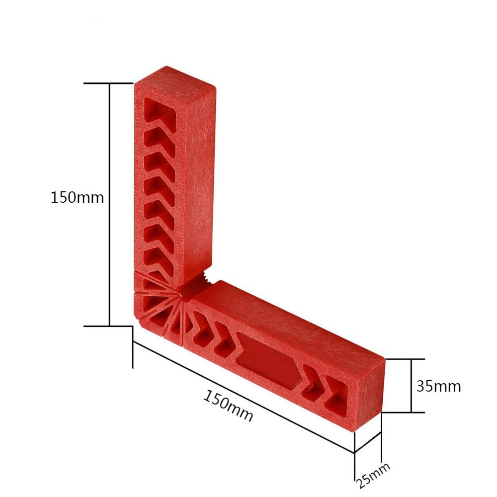 Sourcemall Square Corner Reinforced Woodworking DIY Tool of L-Shaped Ruler, Clamp, Fixed, Plastic, Tool, (150mm (Set 4))