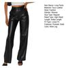 Pantaloni lunghi retrò a vita alta tinta unita da donna Pantaloni slim fit dritti a gamba larga con tasche laterali in ecopelle Pantaloni da festa di strada