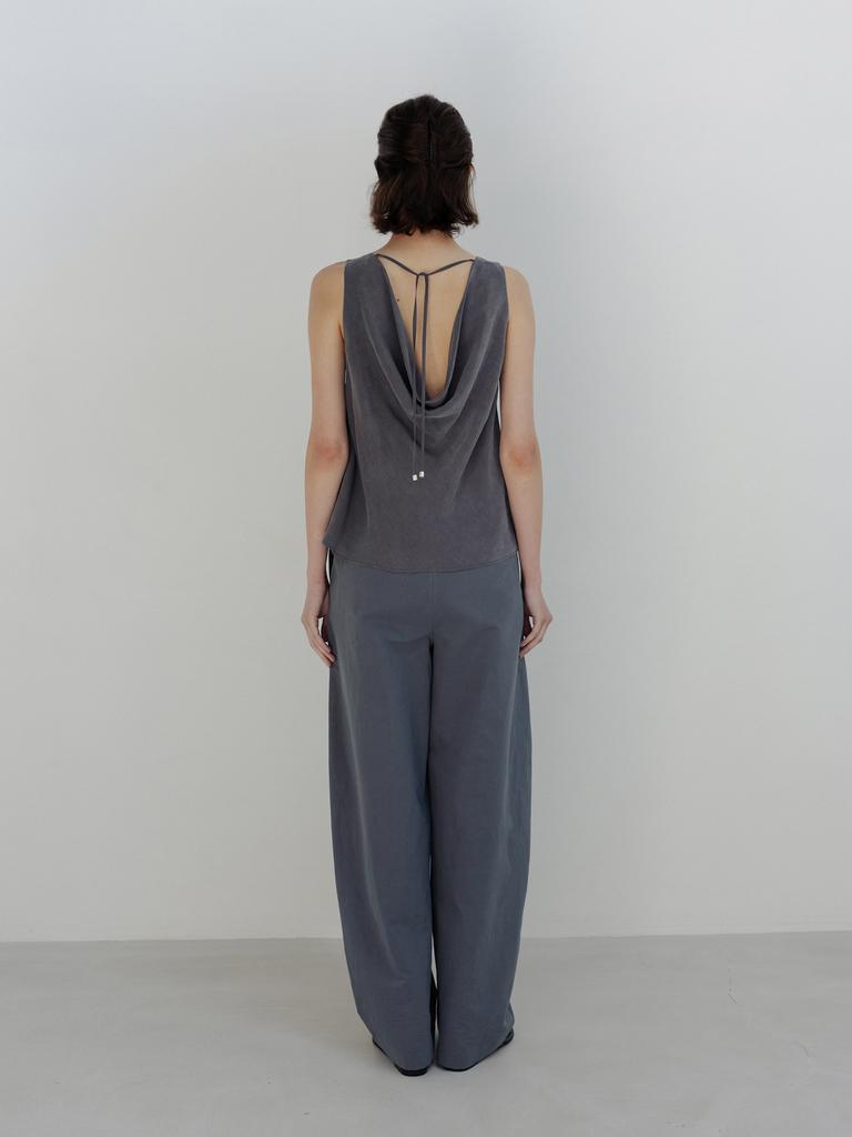 Moia Draped Blouse (Gray)