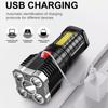 5LED High Power Led Flashlights Rechargeable Camping Spotlight with Side Light 3 Lighting Modes for Camping Adventure Outdoor 5L