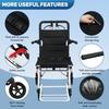 17.7 Inches Transport Wheelchair Lightweight Foldable Wheelchair Portable Aluminum Alloy Travel Wheelchair with Handlebar Brake Lever for Adults