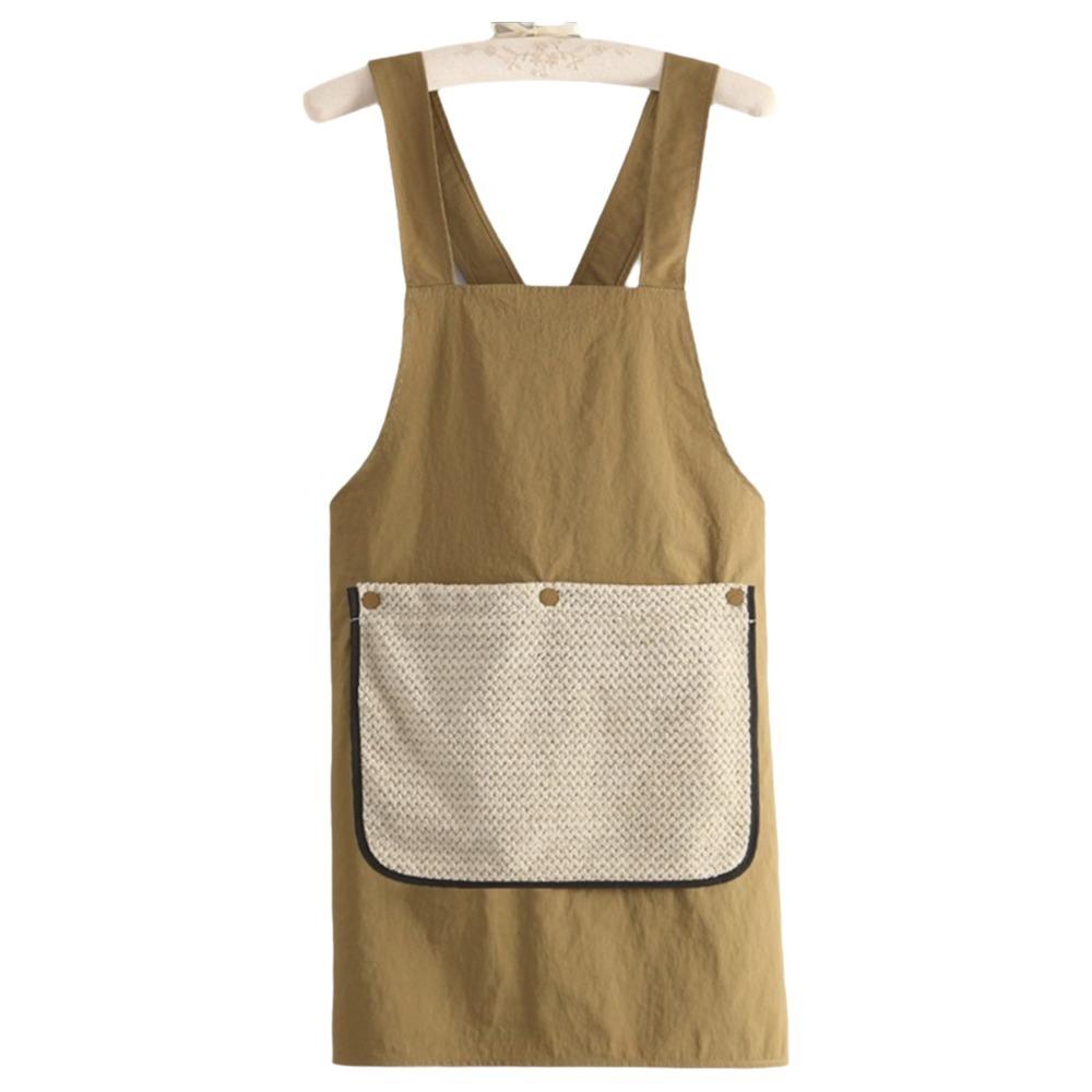 Sleeveless Cross Back Apron Removable Hand Towel Catering Work Clothes Kitchen Apron Cooking