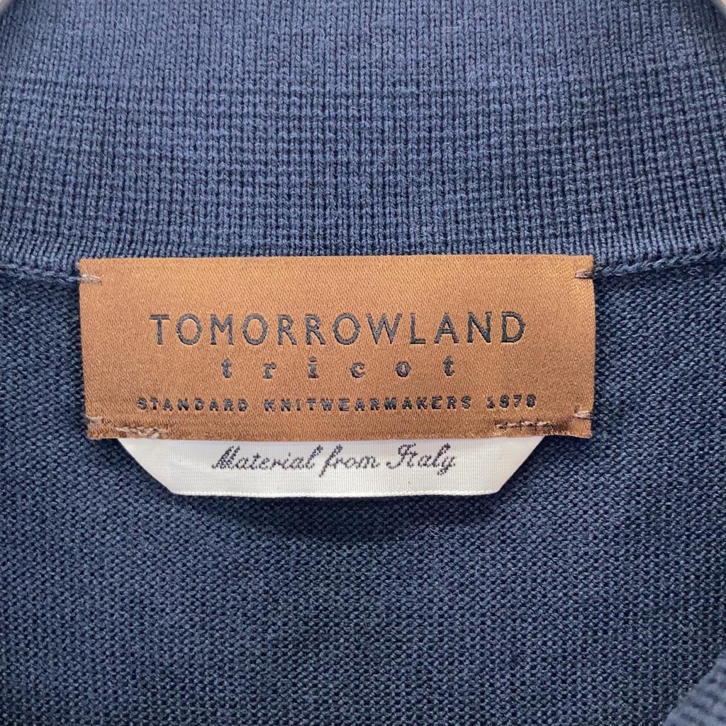 TOMORROWLAND 61-02-12-02002 Navy Silk Cotton Knit Polo Shirt SESIA Tops M NavyUsed