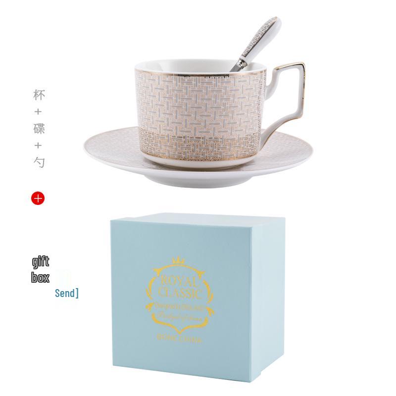 Europäisches Luxus Knochenporzellan Kaffeetasse & Untertasse Set - Elegante Keramiktasse für den Nachmittagstee