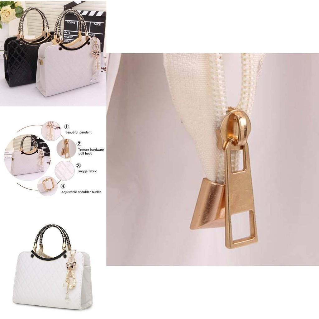 Elegant Pu Leather Tote Bag With Rhombus Texture And Multiple Compartments