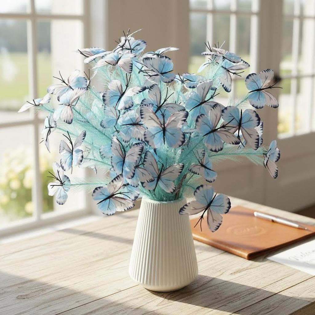 An artificial butterfly branch used for weddings, family offices, parties, decorating vases, and floral arrangements