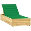 Day and Night - Day and Night Lounger with Green Impregnated Pinewood Cushion