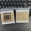 100-Pack Double-Ended Disposable Cotton Swabs for Makeup Removal & Bathing