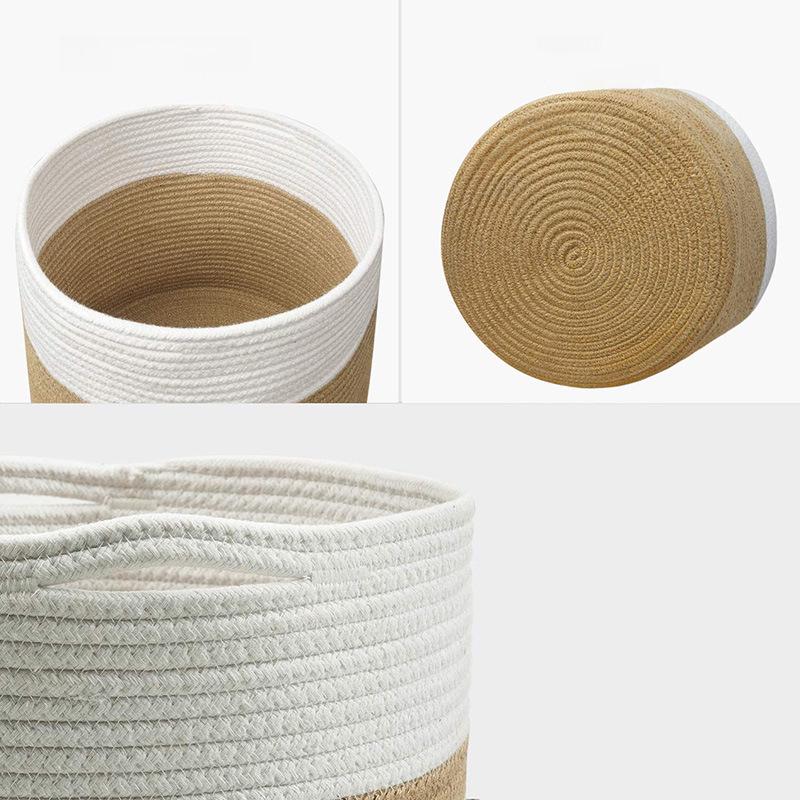 Woven Cotton Rope Basket for Flowers - Modern Indoor Flower Pot and Storage Solution