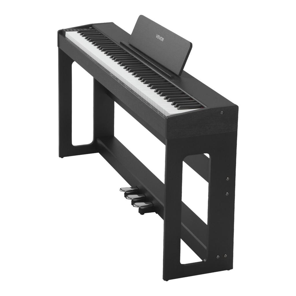 Weighted Digital Piano, 88 Keys Fully Weighted, Electric Piano Keyboard with Furniture Stand, Power Adapter, Triple Pedal, Record Function, 280 Tones,