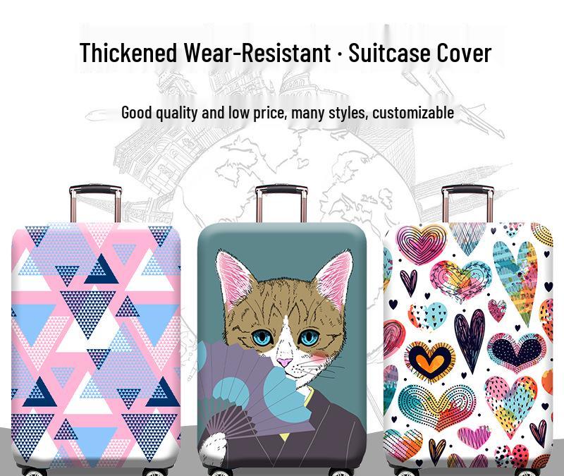 Premium Travel Suitcase Protective Cover: Thick Elastic Polyester with Handle Leather Case