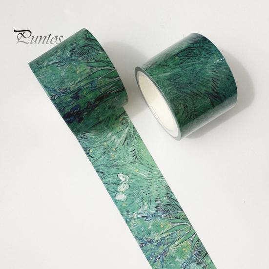 Artistic Washi Tape Tape, Oil Painting Decorative Masking Artist Patterns Adhesive Creative Journaling for DIY Crafts, Junk Journal, Gift Wrapping,