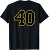 Black Yellow Number 40 Graphic Tee T-shirt