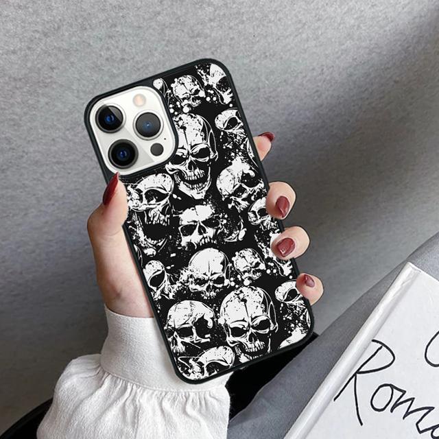 Cool Skull Gothic Phone Case Cover For iPhone 17 Air 16 15 14 Plus 12 13 Pro Max Coque Shell Fundas