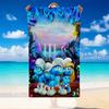 Quick Dry Beach Towel Smurfs Cute Pattern, Lightweight Absorbent Towel for Pool Beach Vacation Use