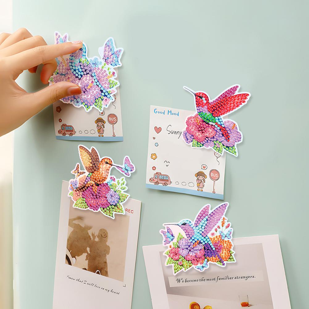 6Pcs Animal Pattern DIY Diamond Art Refrigerator Magnet Crystal Sparkling Diamond Magnets Set for Holiday Festive Parties