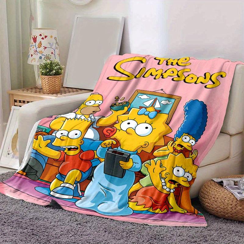 

Ковдра з мультфільму Сімпсони, коротка плюшева мила тепла ковдра, прикраса для вітальні дому, дивана, для чотирьох сезонів, подорожей 80x120cm