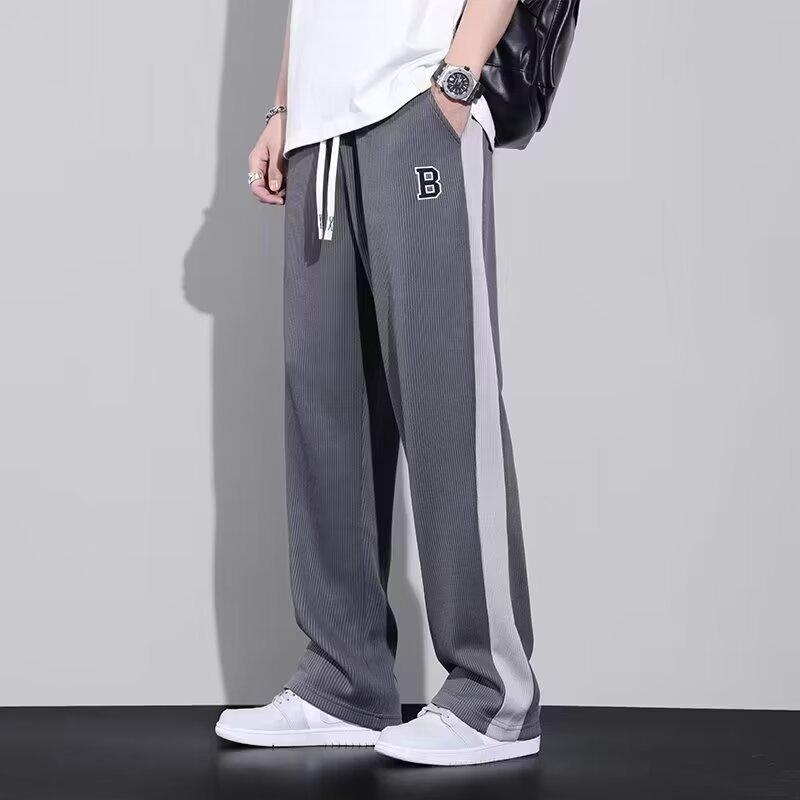 Pánské letní ležérní bílé tepláky s širokými nohavicemi – trendy volný střih High Street