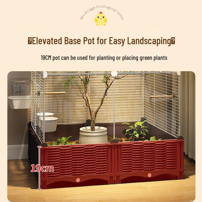 Luxury Splash-Proof Bird Villa: Eco-Friendly, Spacious Home for Parrots, Cockatiels, Budgies, and Peonies