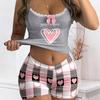 1011 women's summer new printed loungewear sexy suspenders underwear shorts pajama pants pajama set