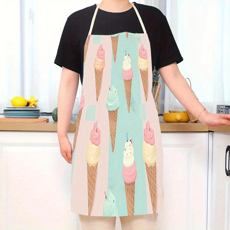 1pc Large Solid Color Background Romantic Heart Pattern Apron, Home Decoration Kitchen Wear, Sleeveless Durable Washable Unisex Cooking Apron,
