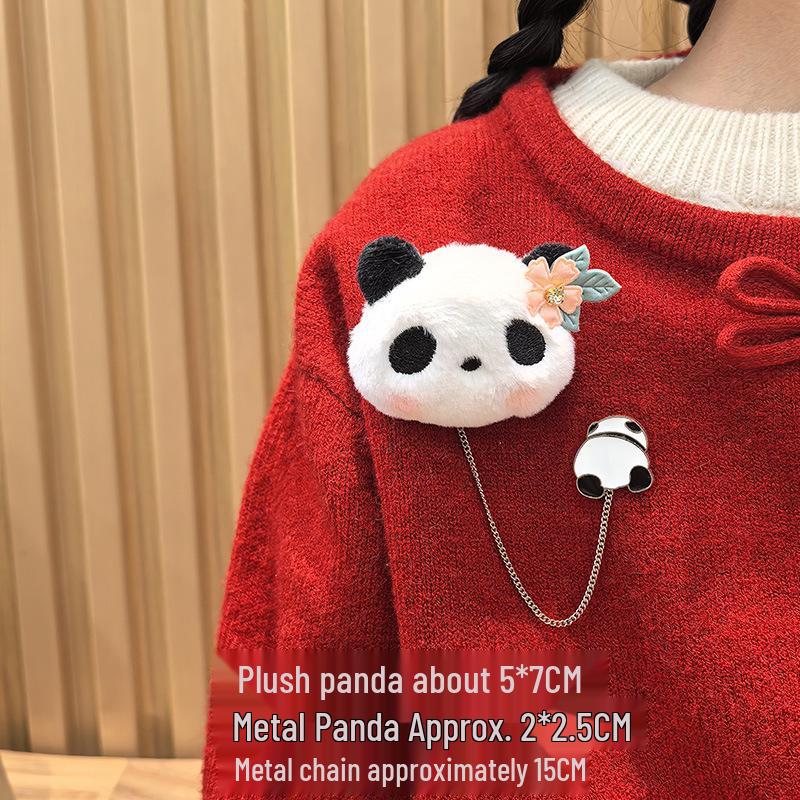 Adorable Red Panda Brooch: Cute Plush Backpack Pin for Students, Couples & Women - Perfect Birthday Gift