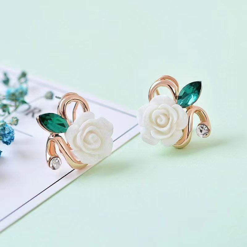 Elegant Rose Earrings Gemstone Earrings for Women