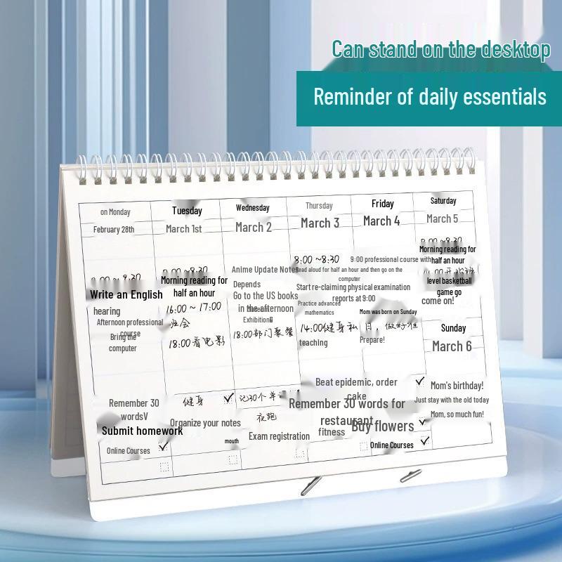 2024 Spiral Daily & Weekly Planner: Study, Exams, Self-Discipline Notebook