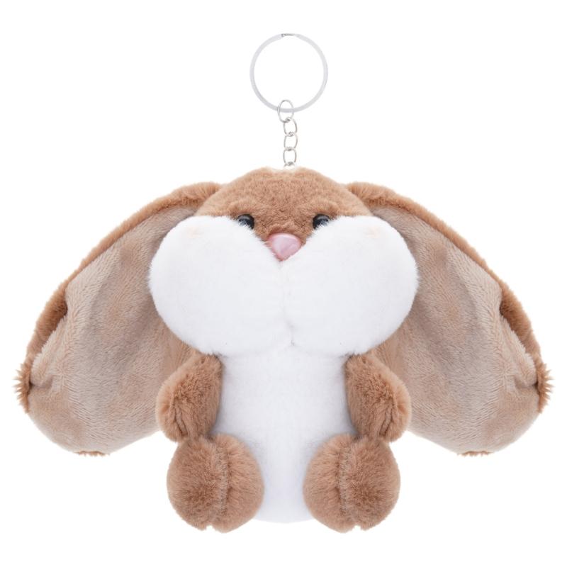 Fashionable Rabbit Shaped Keyring Long Eared Plush Bunnys Bag Pendant Keychain Handbag Accessory for Animal Lovers
