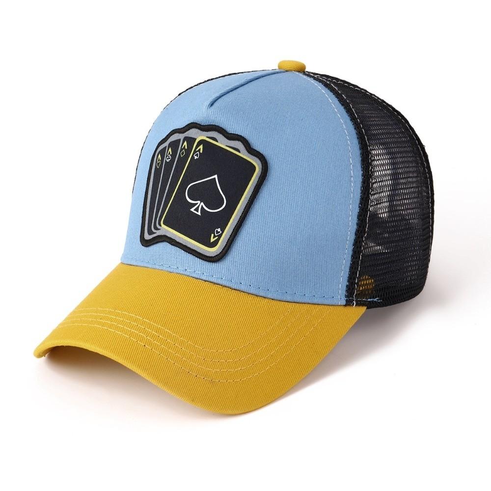 Cotton Embroidered Baseball Cap Adjustable Trucker Hat Fashionable Poker Card Hat  For Men Women