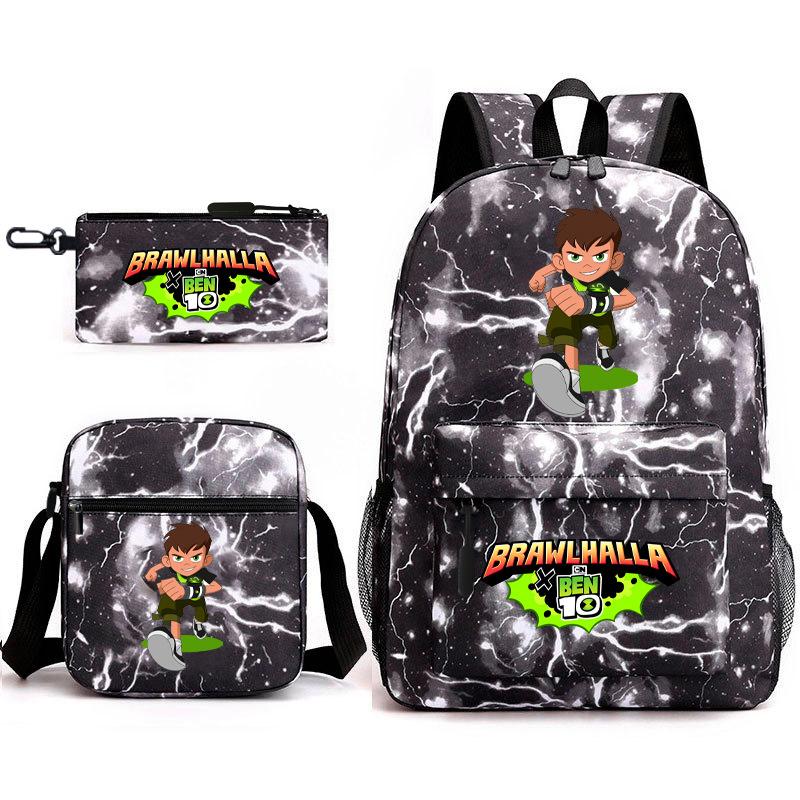 New Hacker Junior Starry Sky School Bag Three-piece Set 10 Heat Transfer Personalized Backpack Leisure Bag