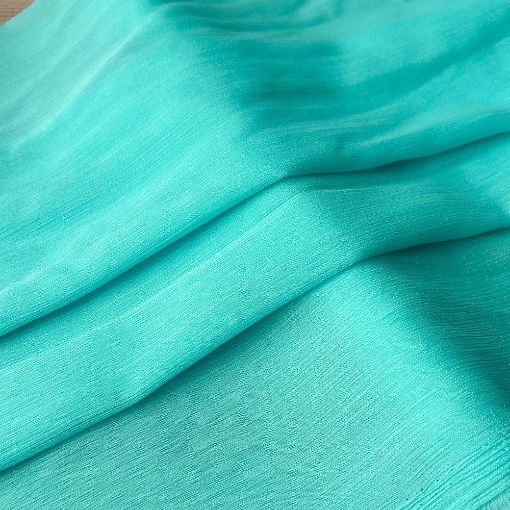 Silver Silk Sheer Crepe Chiffon Fabric Thin Crinkled Shiny Tulle For DIY Sewing Costume Shirts Wedding Party Backdrop Decoration