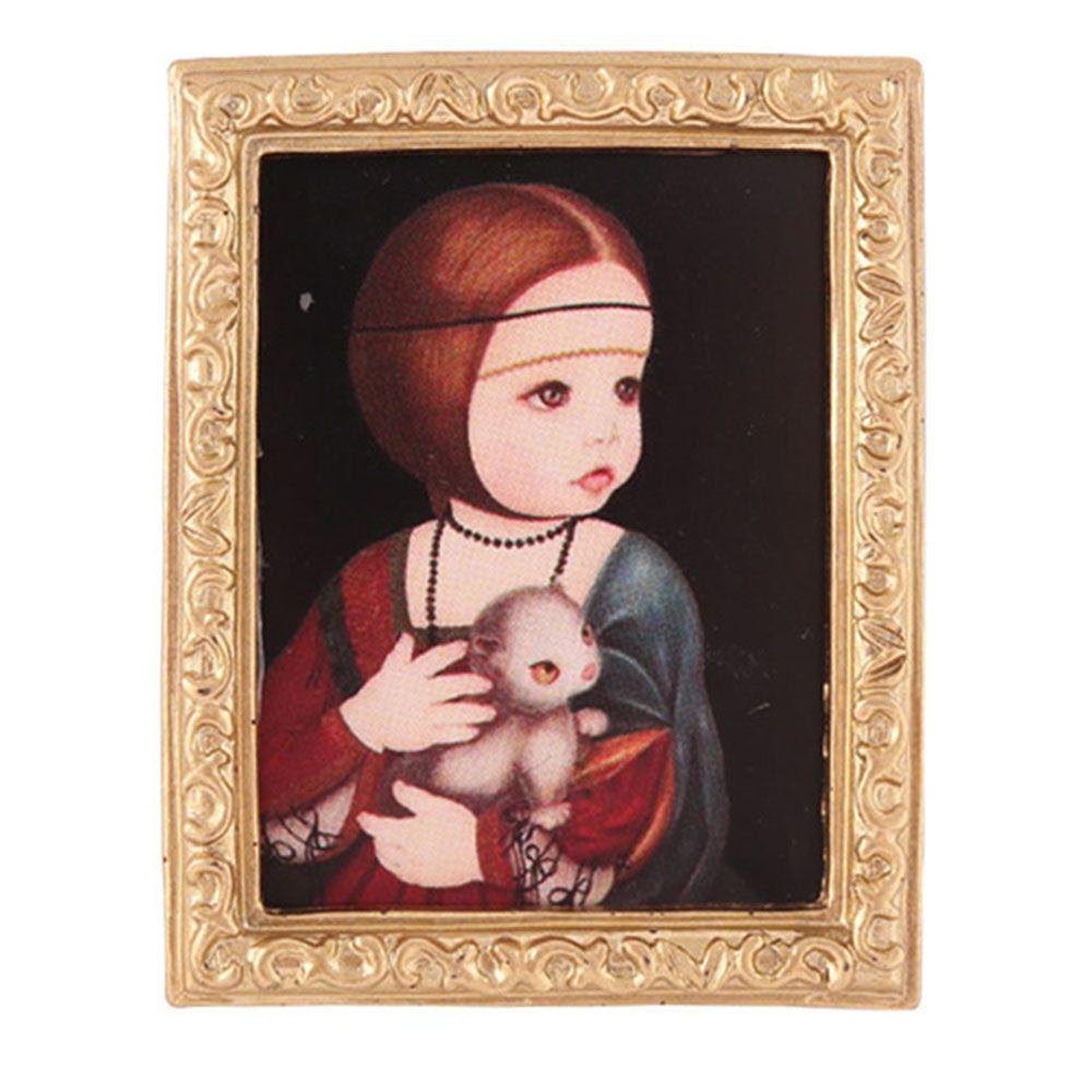 Retro Frame Scene Model Miniature Pictures Dollhouse Oil Painting Wall Mural Dolls Accessories