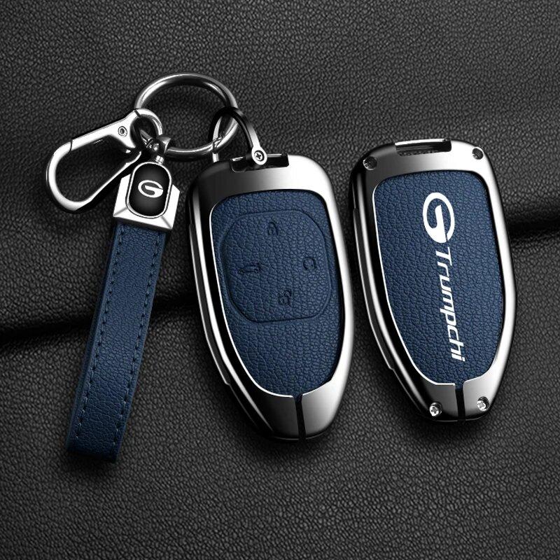 Goatskin Car Key Case Gac New Energy Trumpchi  Empow J11 J12 J13 J14 J15 J16 Gs8 Car Key Key Cover Zinc Alloy Leather Protec