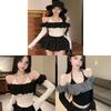 Private Style Oversize Oneshoulder Blouse With Color Block Ruffle For Autumn Wear
