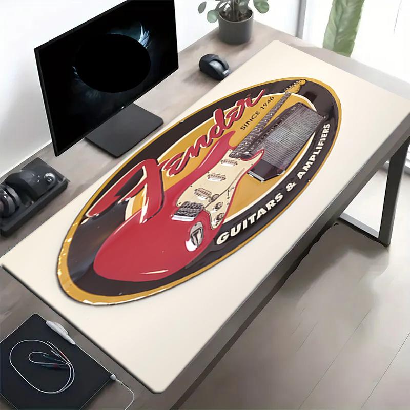Fender Print Mouse Pad, Anti‑Slip Desktop keyboard Mat, for PC Laptop Gaming Working Daily Use, Cool Festival Birthday Gift