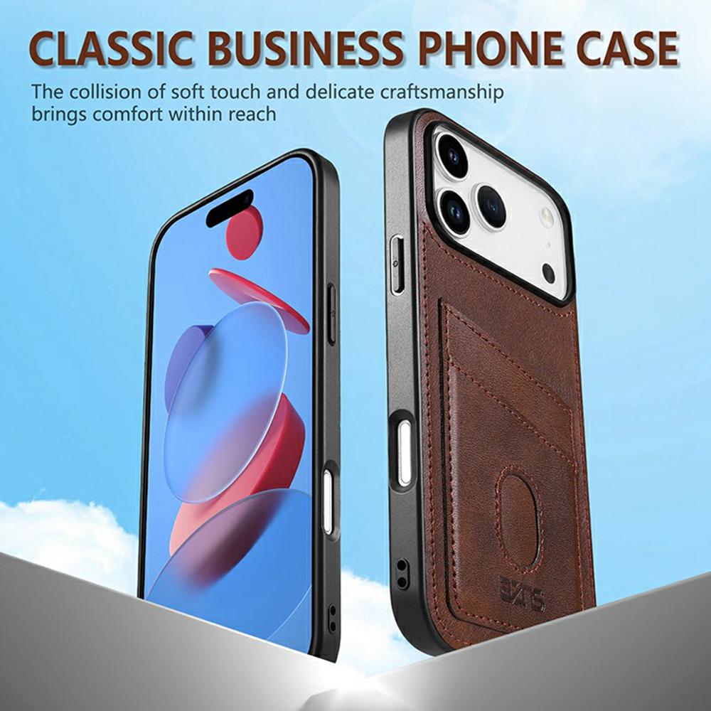 AZNS K1 Series For iPhone 17 Pro Case Calf Texture Anti-Drop PU+TPU Phone Cover