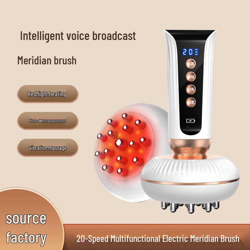 Electric Meridian Massage Brush for Full-Body, Leg, Abdomen, and Back Therapy