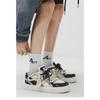 Sneakers Patchwork di Jeans Scarpe Casual con Lacci e Plateau