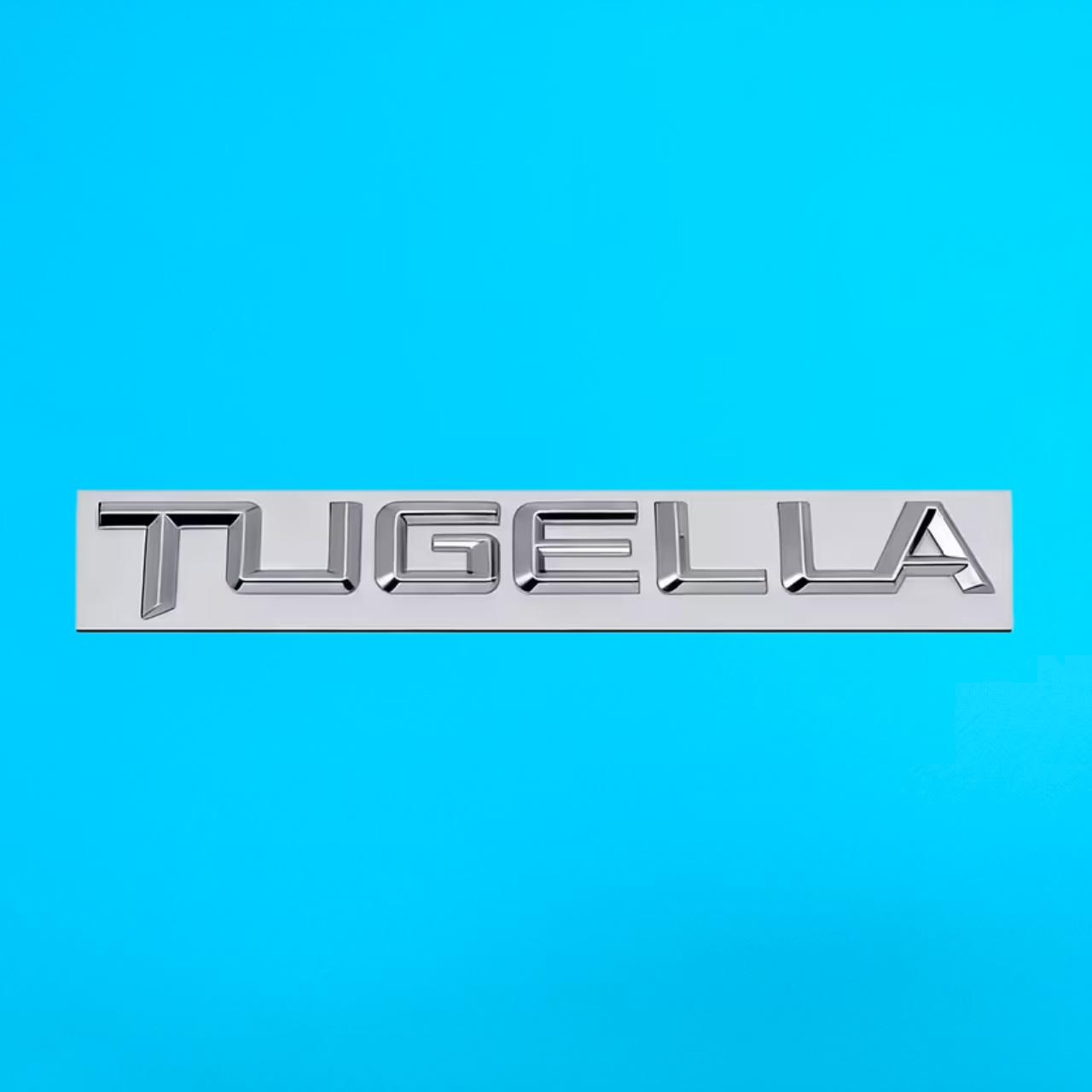 1PC 3D Metal TUGELLA Letter Badge Sticker Car Rear Trunk Emblem Decal серебряный