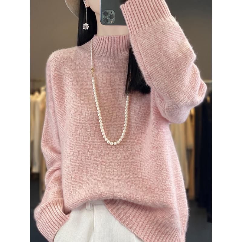 Verdickte Puffärmel Rollkragen Cardigan für Damen Im Herbst und Winter Neuer modischer und vielseitiger Kaschmir-Strick-Basic-Pullover