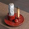 Ceramic Incense Holder 4-in-1 Ceramic Incense Burner Holder 1pc | Palo Santo & Sage Smudge Stand with Stick Candle Holder, Elegant Home Decor